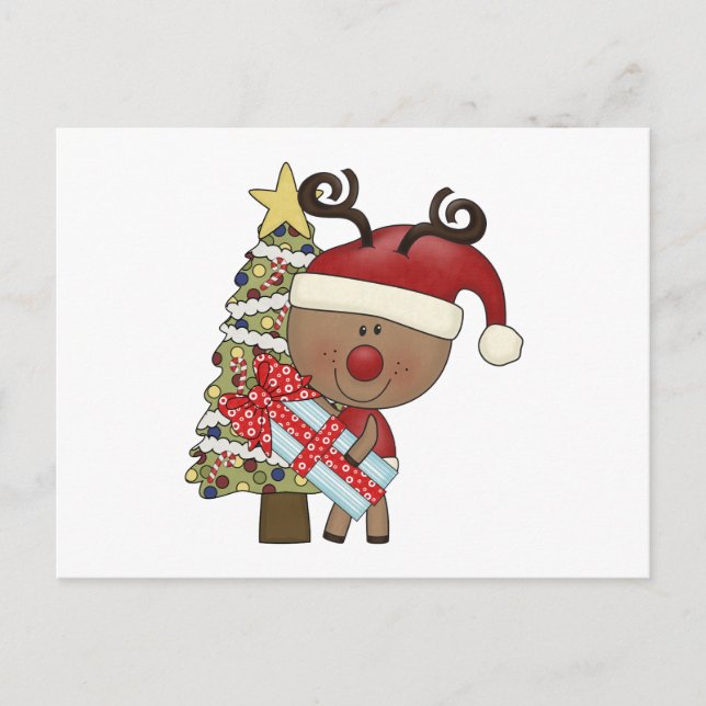 Cartes Pour Fêtes Annuelles Arbre de vacances Rudy Reindeer (Devant)