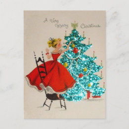 Cartes Pour Fêtes Annuelles Arbre décoratif vintage de Noël