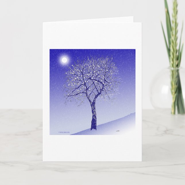 Cartes Pour Fêtes Annuelles Arbre d'hiver (Devant)
