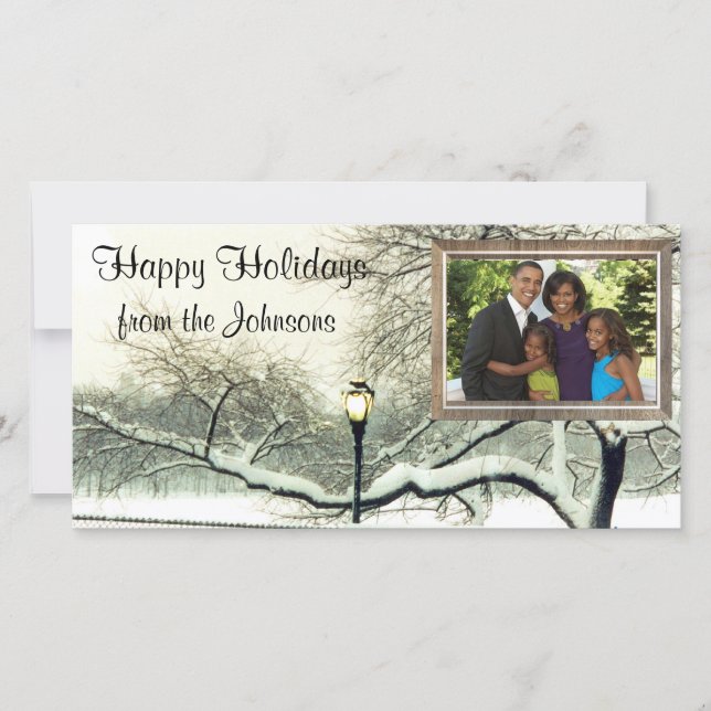 Cartes Pour Fêtes Annuelles arbre d'hiver (Devant)
