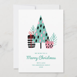 Cartes Pour Fêtes Annuelles Arbre d'hiver moderne mignon Joyeux voeux Noël
