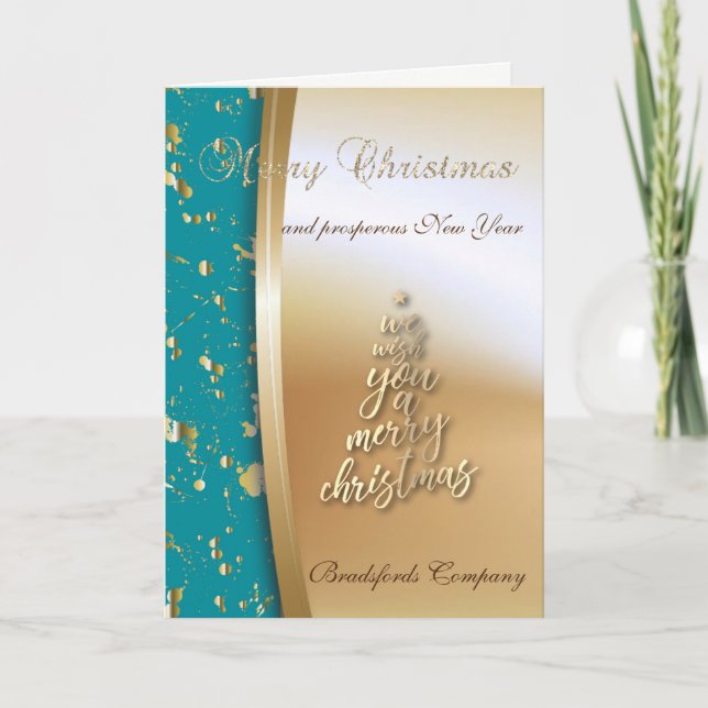 Cartes Pour Fêtes Annuelles Arbre D'Or, Nous Vous Souhaitons Une Merveilleuse  (Devant)