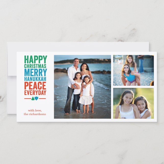 Cartes Pour Fêtes Annuelles Arbre Dreidel 3 (Devant)