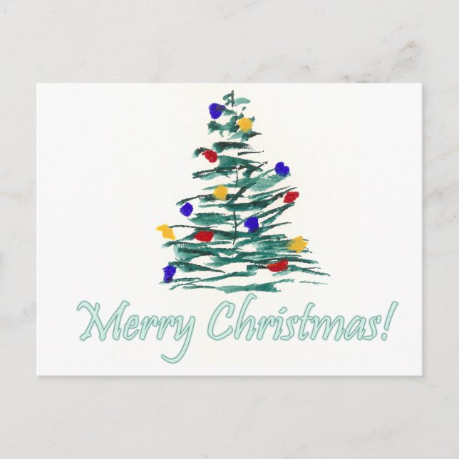 Cartes Pour Fêtes Annuelles Arbre et ampoules - Joyeux Noël! (Devant)