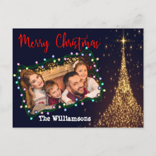 Cartes Pour Fêtes Annuelles Arbre étincelant Illuminations de Noël Cadre photo