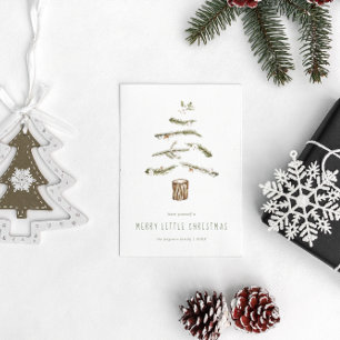 Cartes Pour Fêtes Annuelles Arbre flottant de Noël à l'aquarelle pour les fête