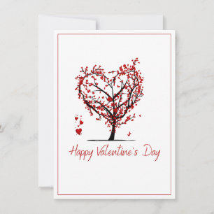 Cartes Pour Fêtes Annuelles Arbre heureuse Sainte-Valentin en forme de rouge