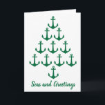 Cartes Pour Fêtes Annuelles Arbre nautique d'Ancre de Noël côtier de plage<br><div class="desc">Arbre de Noël côtier de plage fait avec des ancres. Il est actuellement vert,  toutefois vous pouvez le changer en une autre couleur telle que le bleu marine. Cliquez sur dessus le bouton de personnaliser,  puis utilisez la palette de couleurs d'arrière - plan pour choisir une autre couleur.</div>