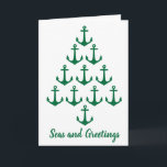 Cartes Pour Fêtes Annuelles Arbre nautique d'Ancre de Noël côtier de plage<br><div class="desc">Arbre de Noël côtier de plage fait avec des ancres. Il est actuellement vert,  toutefois vous pouvez le changer en une autre couleur telle que le bleu marine. Cliquez sur dessus le bouton de personnaliser,  puis utilisez la palette de couleurs d'arrière - plan pour choisir une autre couleur.</div>