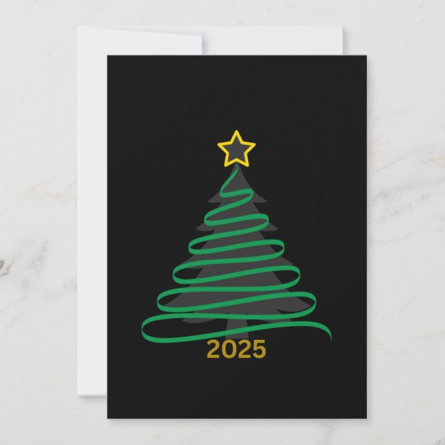 Cartes Pour Fêtes Annuelles Arbre noir (Devant)
