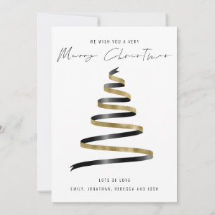 Cartes Pour Fêtes Annuelles Arbre noir or Calendrier 2027 Joyeux Noël