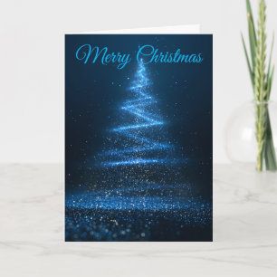 Cartes Pour Fêtes Annuelles Arbre Pailleté Bleu