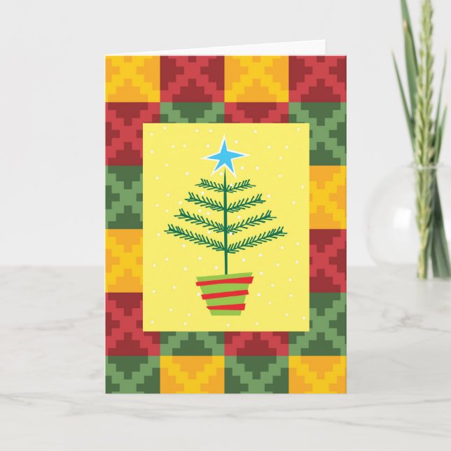 Cartes Pour Fêtes Annuelles arbre primitif (Devant)