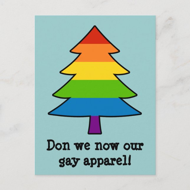 Cartes Pour Fêtes Annuelles Arbre Rainbow Gay Xmas (Devant)
