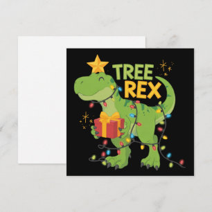 Cartes Pour Fêtes Annuelles Arbre Rex Famille de dinosaures Noël Groupe Assort