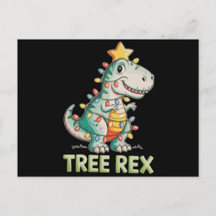 Cartes Pour Fêtes Annuelles Arbre Rex Noël Dinosaure T Rex Xmas Lumières