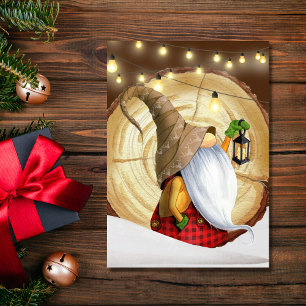 Cartes Pour Fêtes Annuelles Arbre rustique, Neige, Lumière Noël