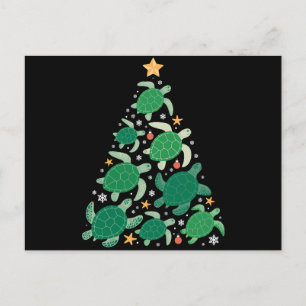 Cartes Pour Fêtes Annuelles Arbre Tortue de mer de Noël Étoile Étoile de mer F