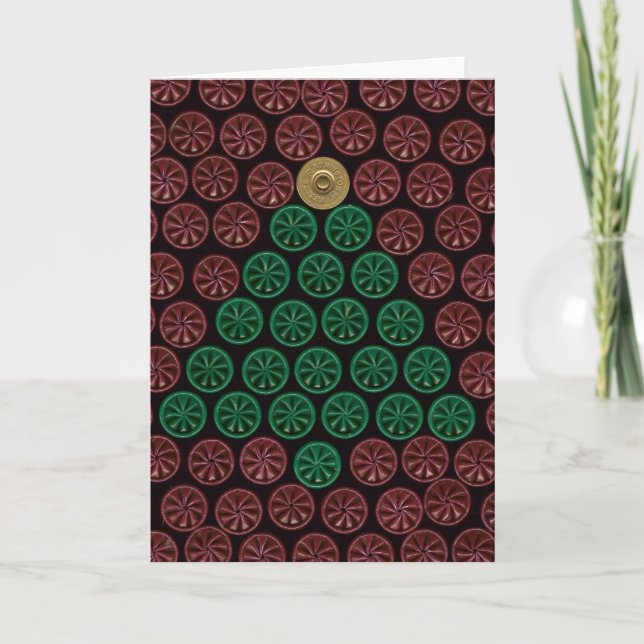 Cartes Pour Fêtes Annuelles Arbre vert de Shell de fusil de chasse (Devant)