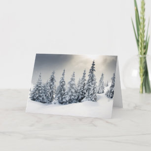 Cartes Pour Fêtes Annuelles Arbres couverts de gelée et de neige