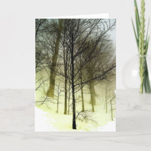 Cartes Pour Fêtes Annuelles Arbres couverts de neige