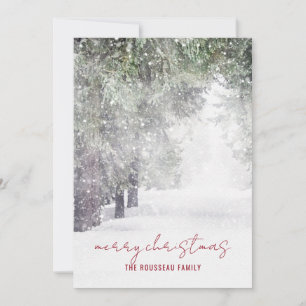 Cartes Pour Fêtes Annuelles Arbres de la forêt en hiver neige Noël