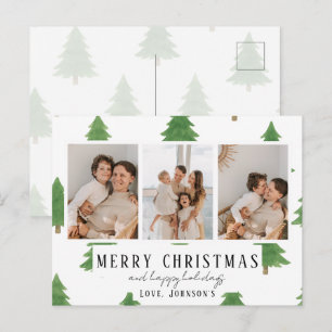 Cartes Pour Fêtes Annuelles Arbres de Noël à l'aquarelle pour des Fêtes de fin