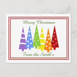 Cartes Pour Fêtes Annuelles Arbres de Noël arc-en-ciel