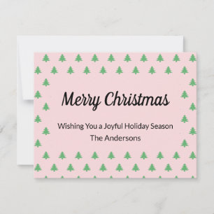 Cartes Pour Fêtes Annuelles Arbres de Noël blanc rose pâle et vert