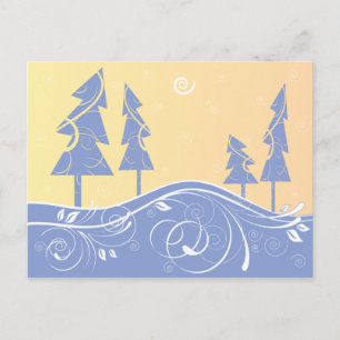 Cartes Pour Fêtes Annuelles Arbres de Noël bleus