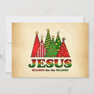 Cartes Pour Fêtes Annuelles Arbres de Noël de Jésus