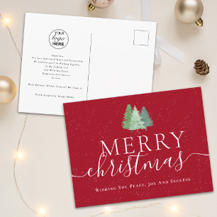 Cartes Pour Fêtes Annuelles Arbres de Noël de société Logo d'entreprise de Noë