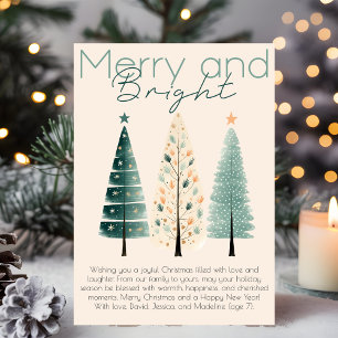 Cartes Pour Fêtes Annuelles Arbres de Noël dessinés à la main Bohème Chic Mini