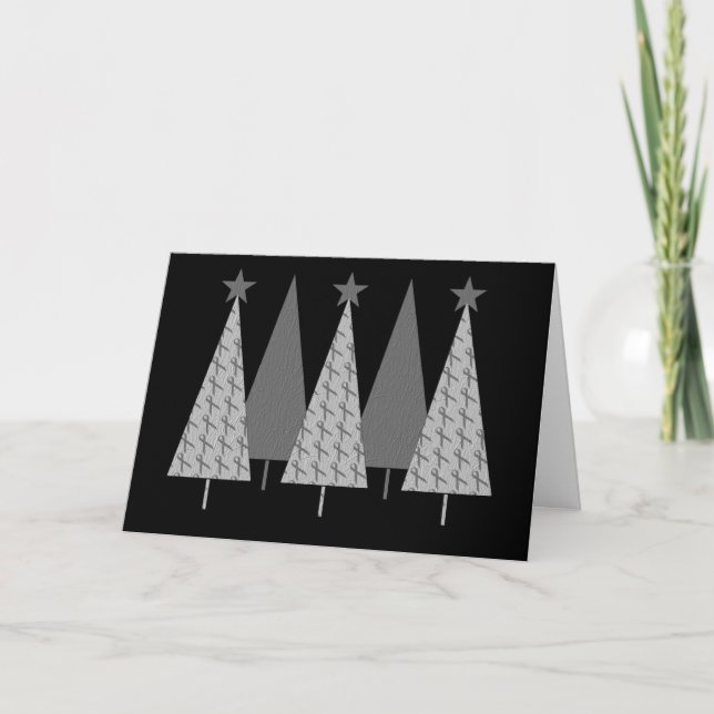Cartes Pour Fêtes Annuelles Arbres de Noël - Diabète du ruban gris (Devant)