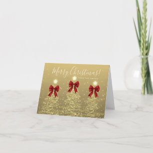 Cartes Pour Fêtes Annuelles Arbres de Noël élégants de vacances en or Salutati