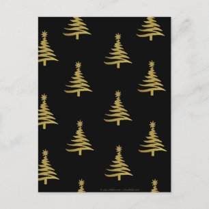 Cartes Pour Fêtes Annuelles Arbres de Noël en or sur noir