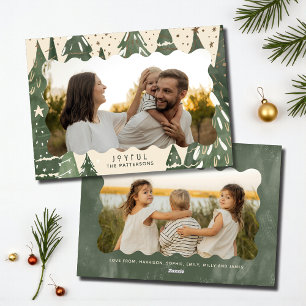 Cartes Pour Fêtes Annuelles Arbres de Noël Familiaux Photo Joyeuse 2