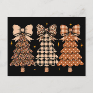 Cartes Pour Fêtes Annuelles Arbres de Noël Léopard Carreaux Arc Fête de Noël