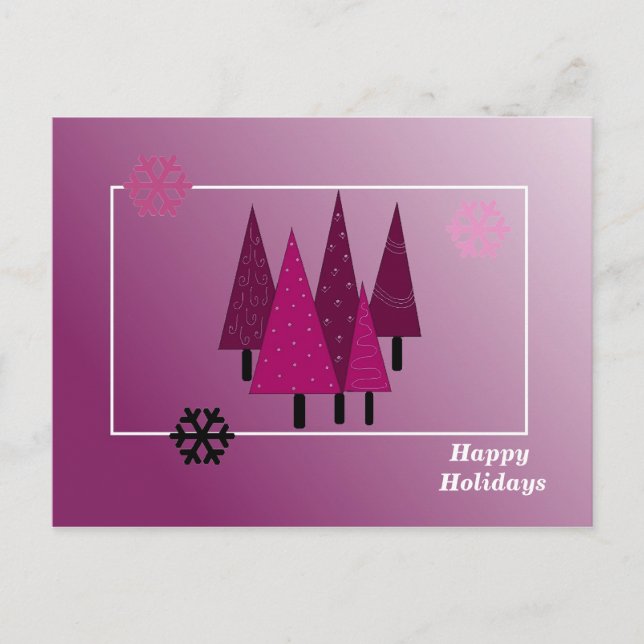 Cartes Pour Fêtes Annuelles Arbres de Noël lunaires (Devant)