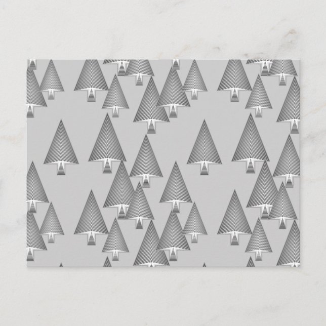 Cartes Pour Fêtes Annuelles Arbres de Noël métalliques modernes - gris argenté (Devant)