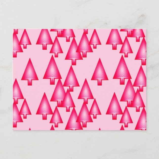 Cartes Pour Fêtes Annuelles Arbres de Noël métalliques modernes - rose fuchsia (Devant)