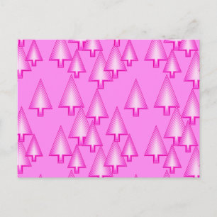 Cartes Pour Fêtes Annuelles Arbres de Noël métalliques modernes - rose orchidé