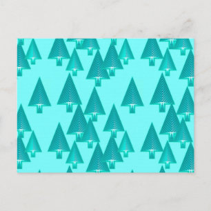 Cartes Pour Fêtes Annuelles Arbres de Noël métalliques modernes - turquoise