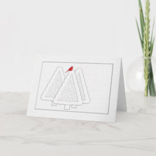 Cartes Pour Fêtes Annuelles Arbres de Noël modernes Cardinal rouge