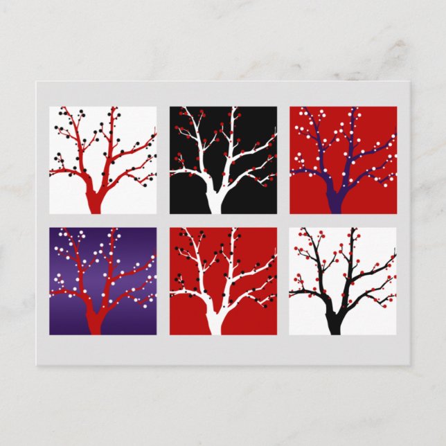 Cartes Pour Fêtes Annuelles Arbres de Noël Noël Noël Fêtes Salutations Artisti (Devant)