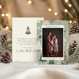 Cartes Pour Fêtes Annuelles Arbres de Noël peints à la main couleur crème et p
