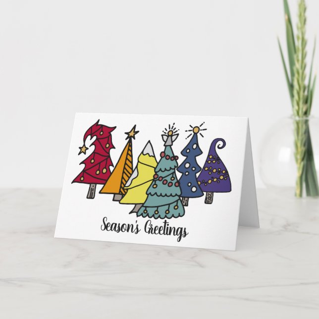 Cartes Pour Fêtes Annuelles Arbres de Noël Rainbow Pride (Devant)