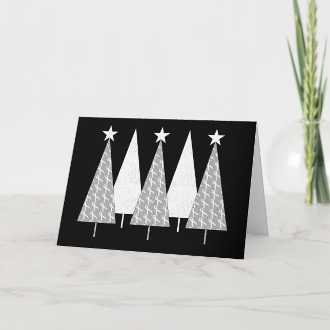 Cartes Pour Fêtes Annuelles Arbres de Noël - Ruban blanc (Devant)