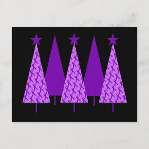 Cartes Pour Fêtes Annuelles Arbres de Noël - Ruban Violet