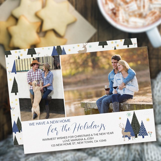 Cartes Pour Fêtes Annuelles Arbres de Noël scandinaves 2 Photo Nouvelle adress (Créateur téléchargé)